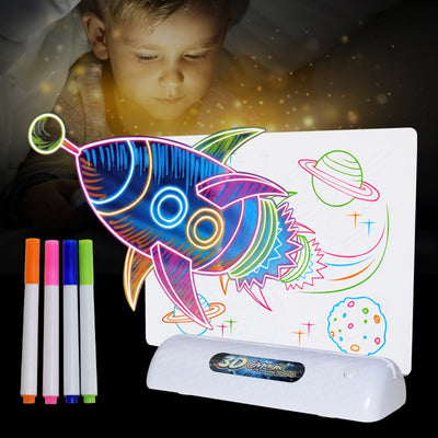 3D LED Drawing Pad Children Clipboard Set Creative Fluorescent Drawing Board LED Light Pad Children Painting Educational Toys