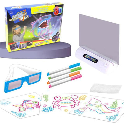 3D LED Magic Drawing Pad Children Lightweight Clipboard Set Creative Art Magic Board With Pen LED Writing Board Kids Gift
